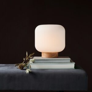 Milford bordlampe E27, ask/opal